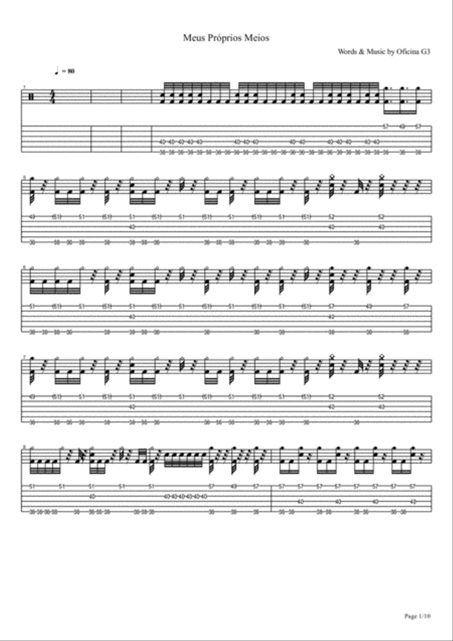 OFICINA G3 - Meus Próprios meios (BATERIA COMPLETA) Small Ensemble scores gallery preview page 1