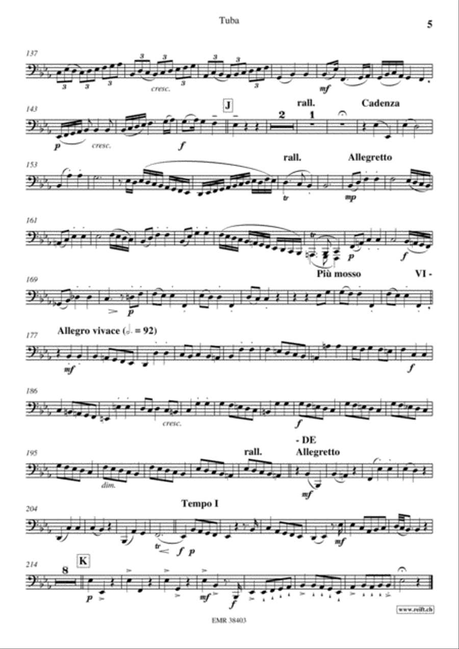 Concerto in Eb Major Tuba scores gallery preview page 6