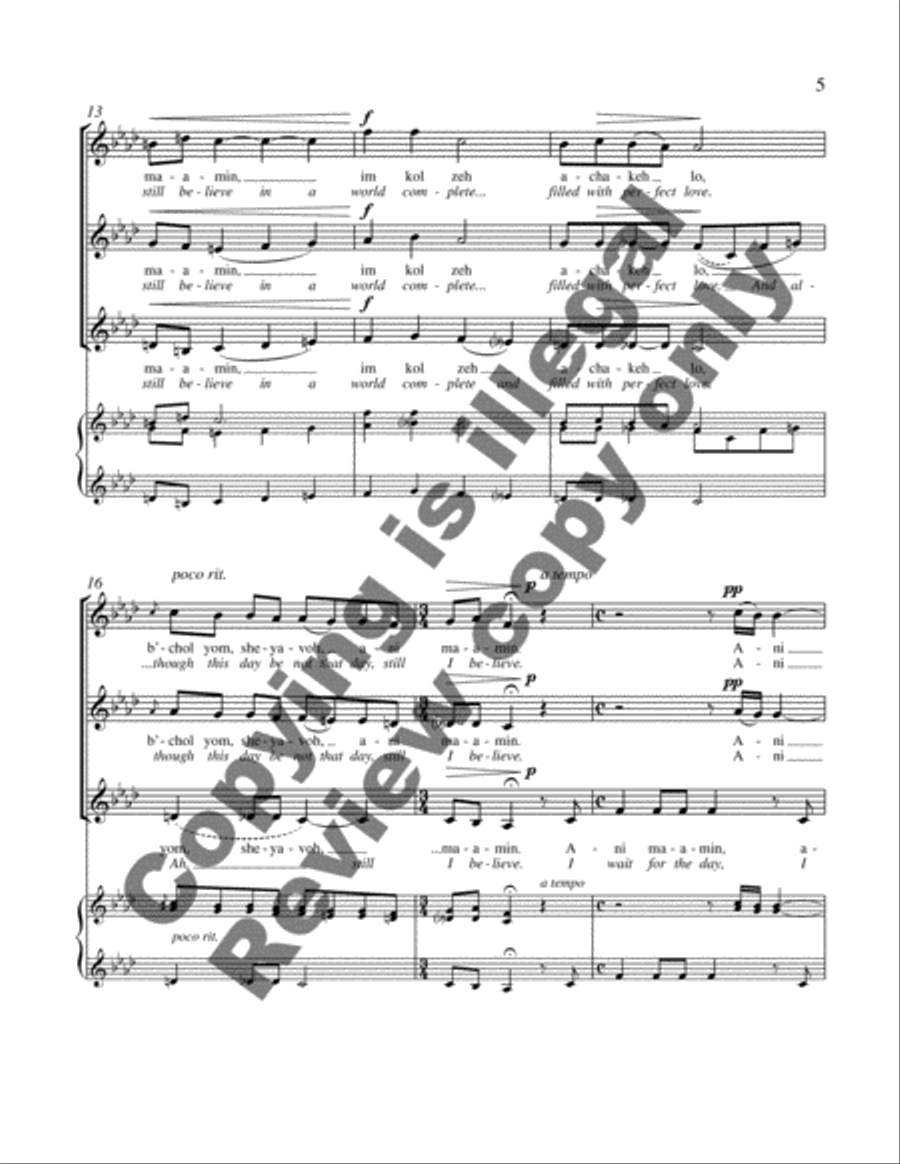 Ani ma'amin SSA scores gallery preview page 4