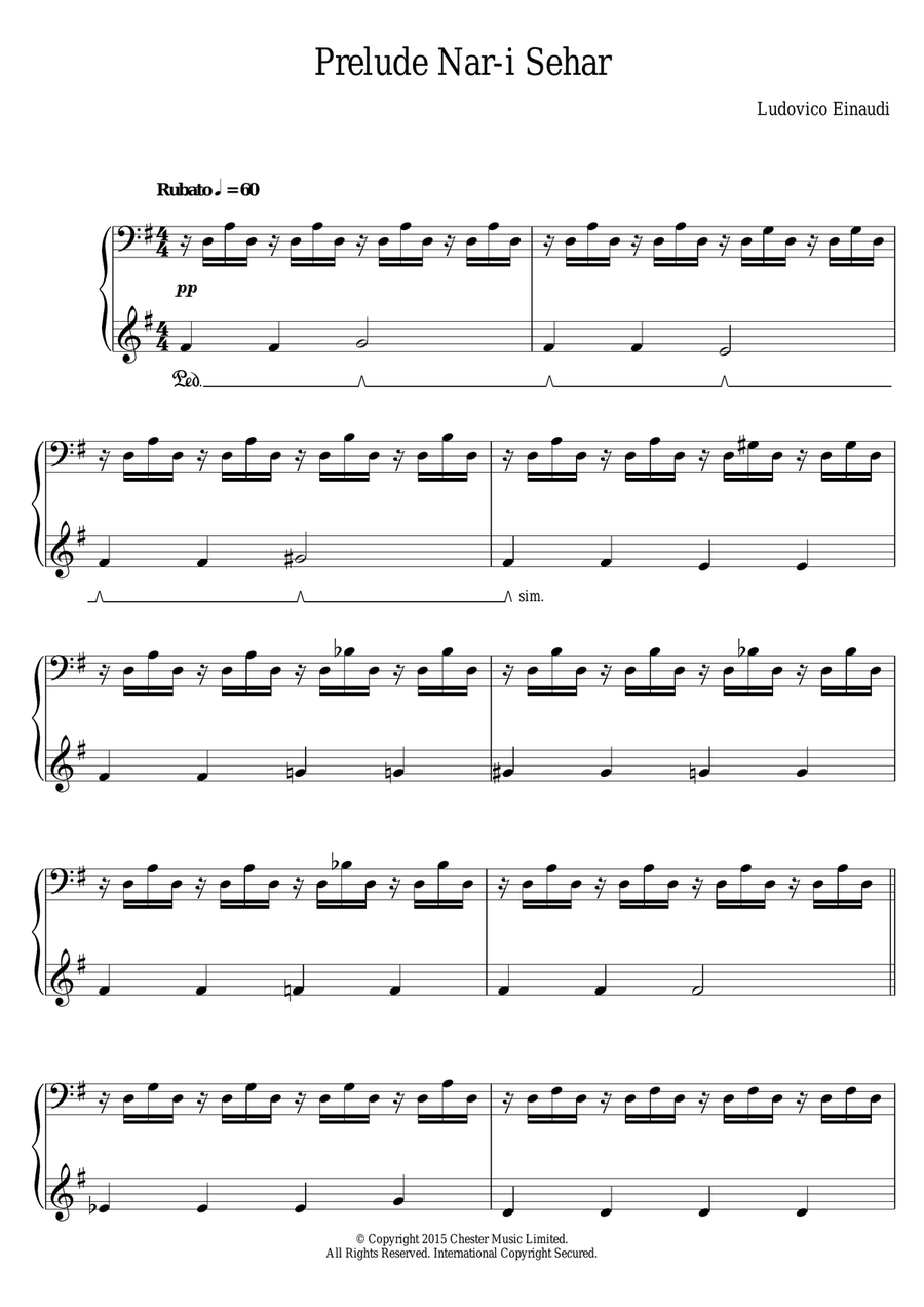 Preludio/Nar I-Seher Piano Solo scores gallery preview page 1