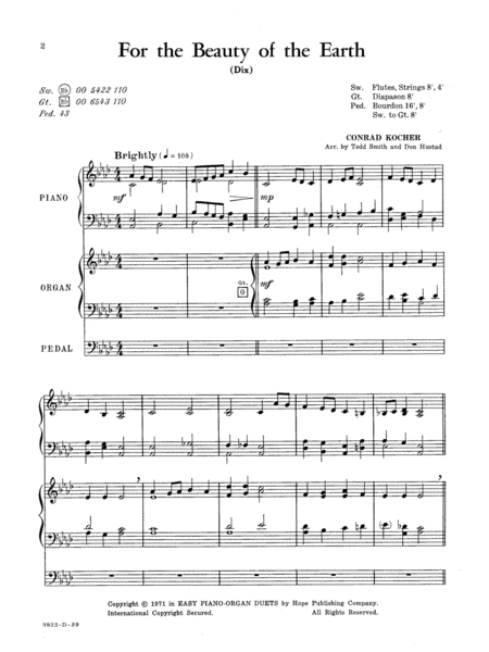 Easy Piano-Organ Duets