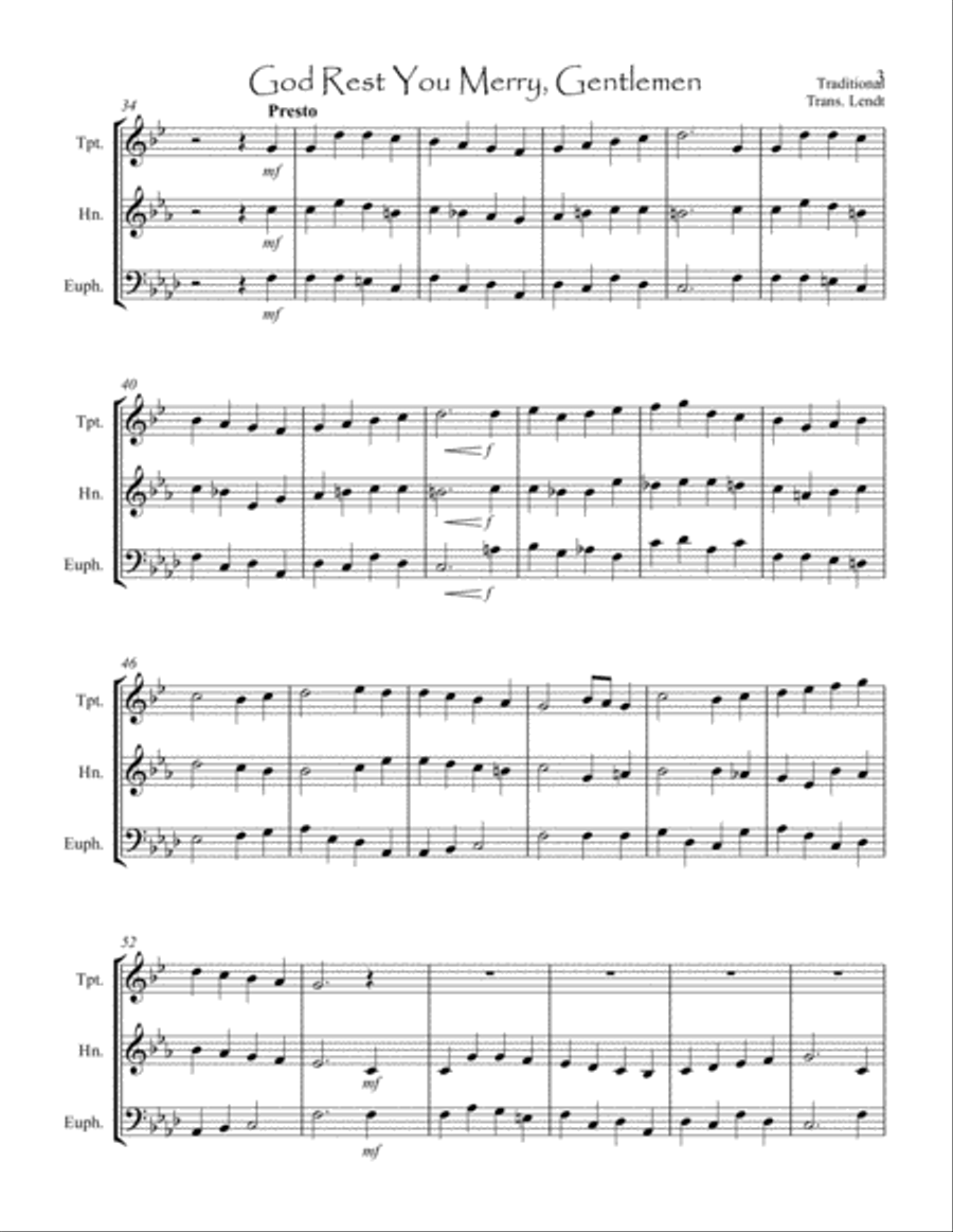 Christmas Music for Brass Trio Brass Trio scores gallery preview page 3