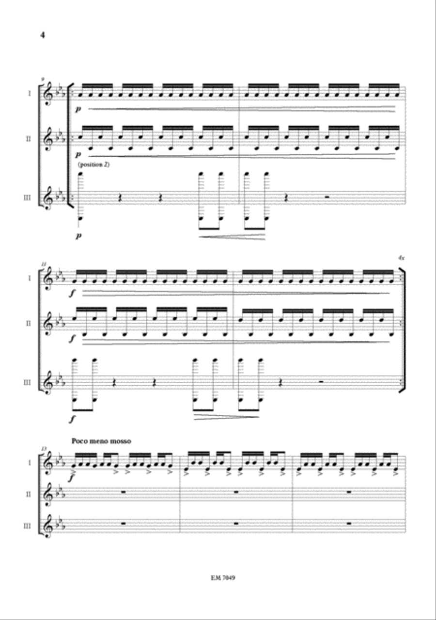 On the Run for 3 Players on 1 Marimba Percussion Ensemble scores gallery preview page 4