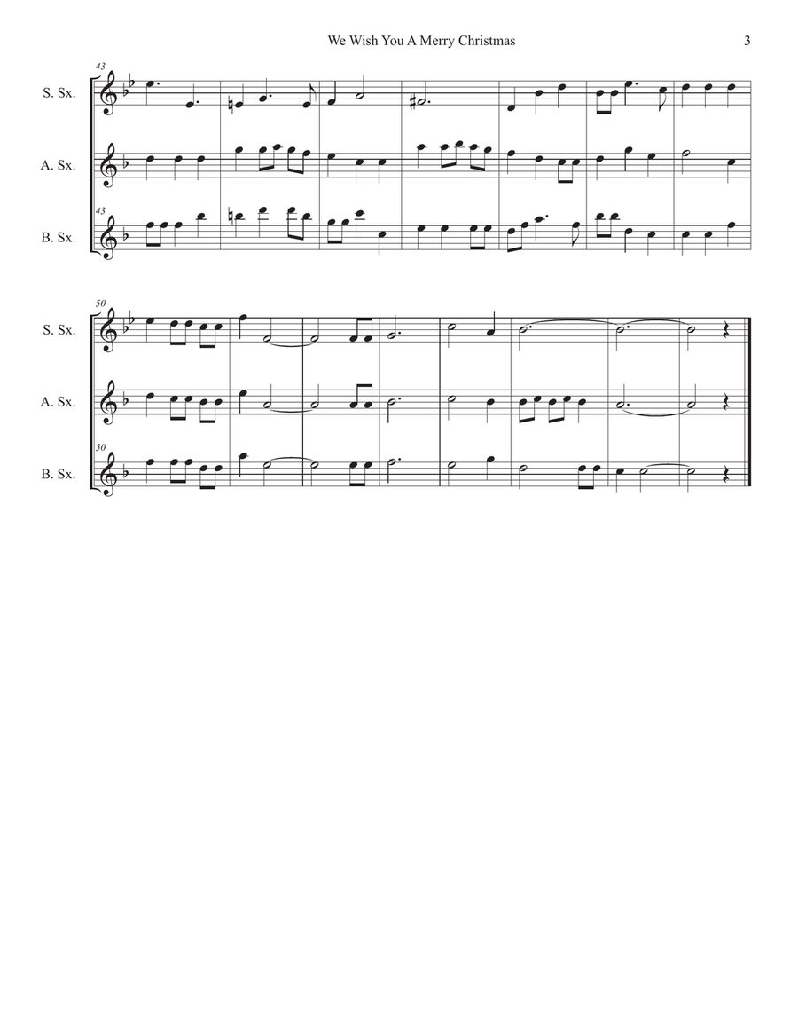 We Wish You A Merry Christmas (Canon) (Saxophone Trio) Woodwind Trio scores gallery preview page 3