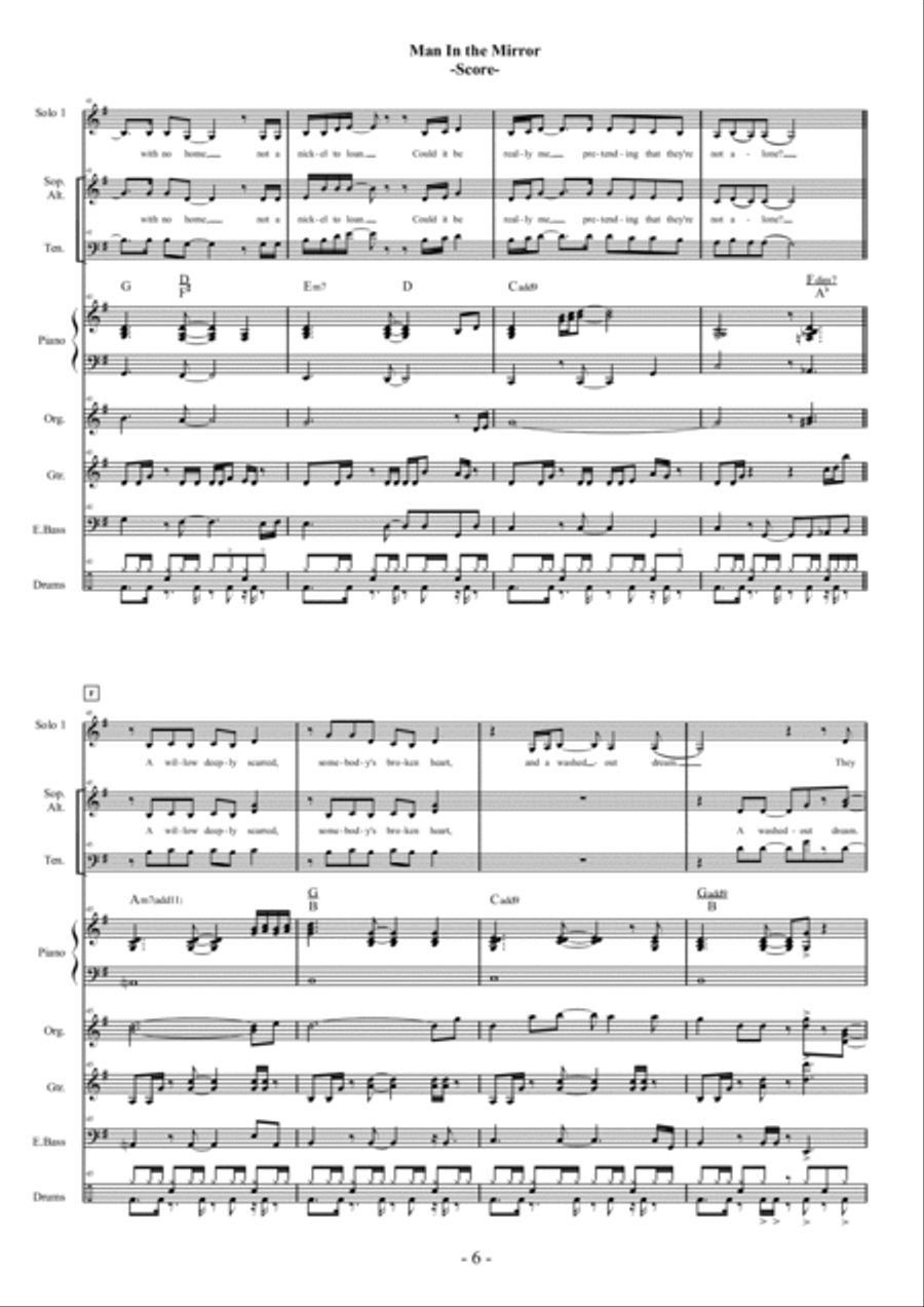 Man In The Mirror 4-Part scores gallery preview page 6