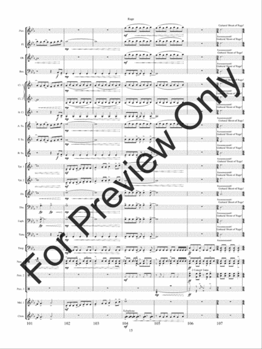 Rage Rage Concert Band scores gallery preview page 18
