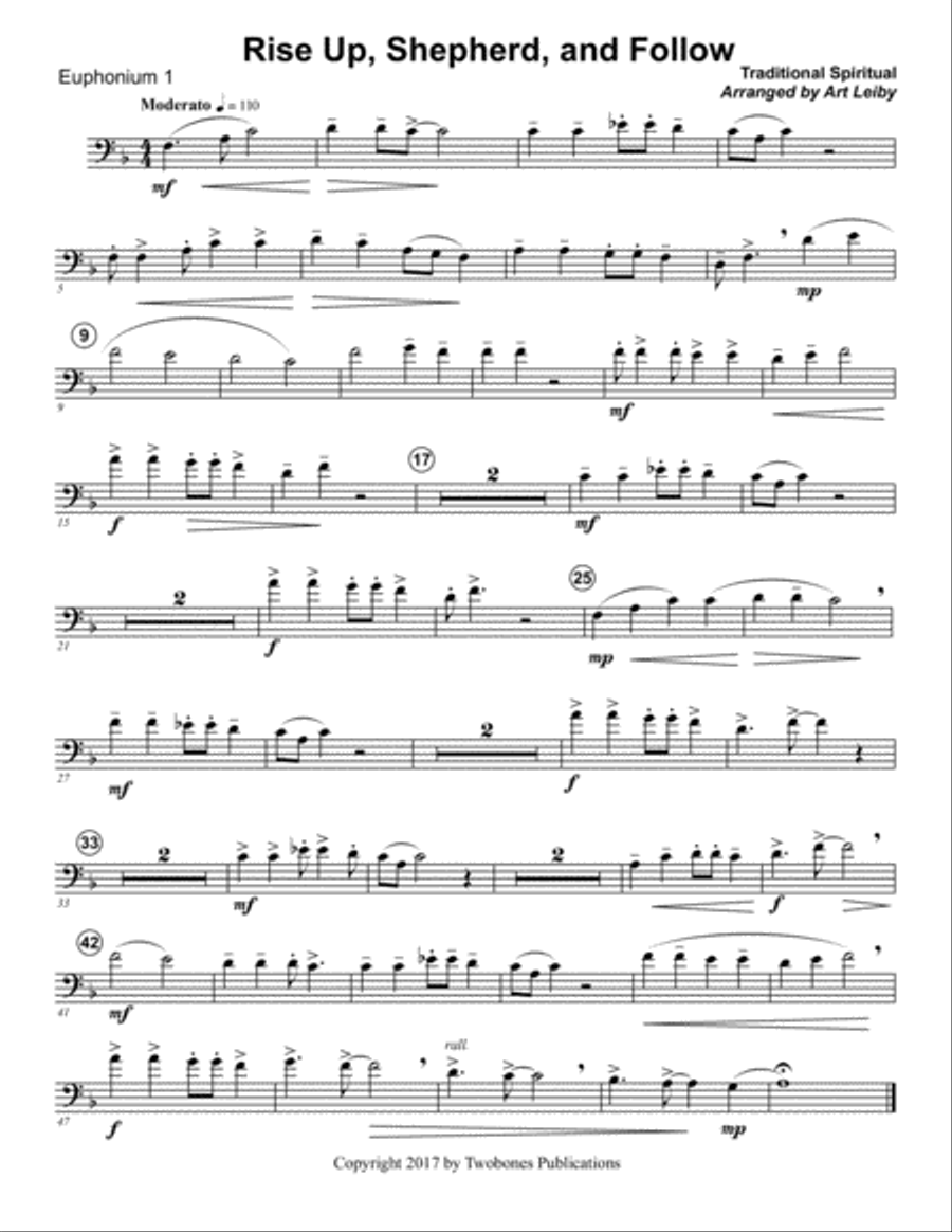 Rise Up Shepherd and Follow Brass Ensemble scores gallery preview page 3
