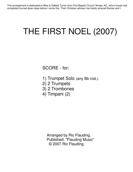 The First Noel (Soloist-Brass-Timp) image number null