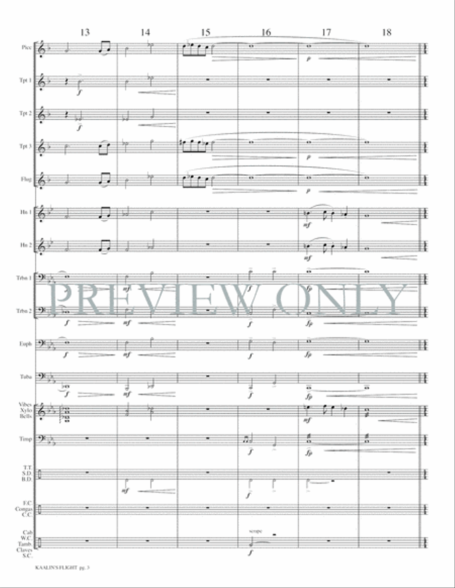 Kaalin's Flight Kaalin's Flight Small Ensemble scores gallery preview page 5
