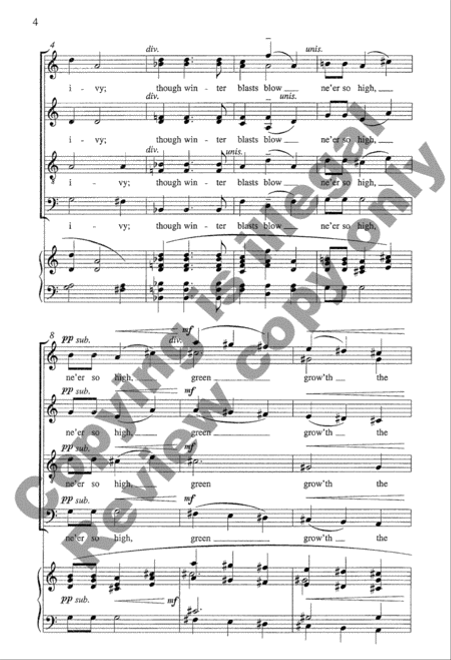 Wonders of Christmas I: 3. Green Grow'th the Holly 4-Part scores gallery preview page 4