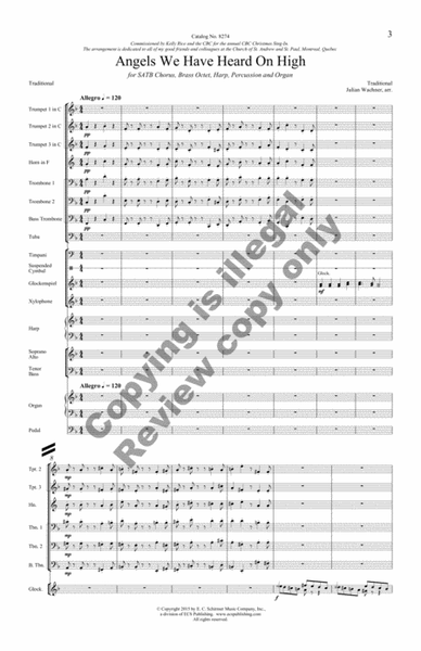 Angels We Have Heard On High (Brass Octet Score)