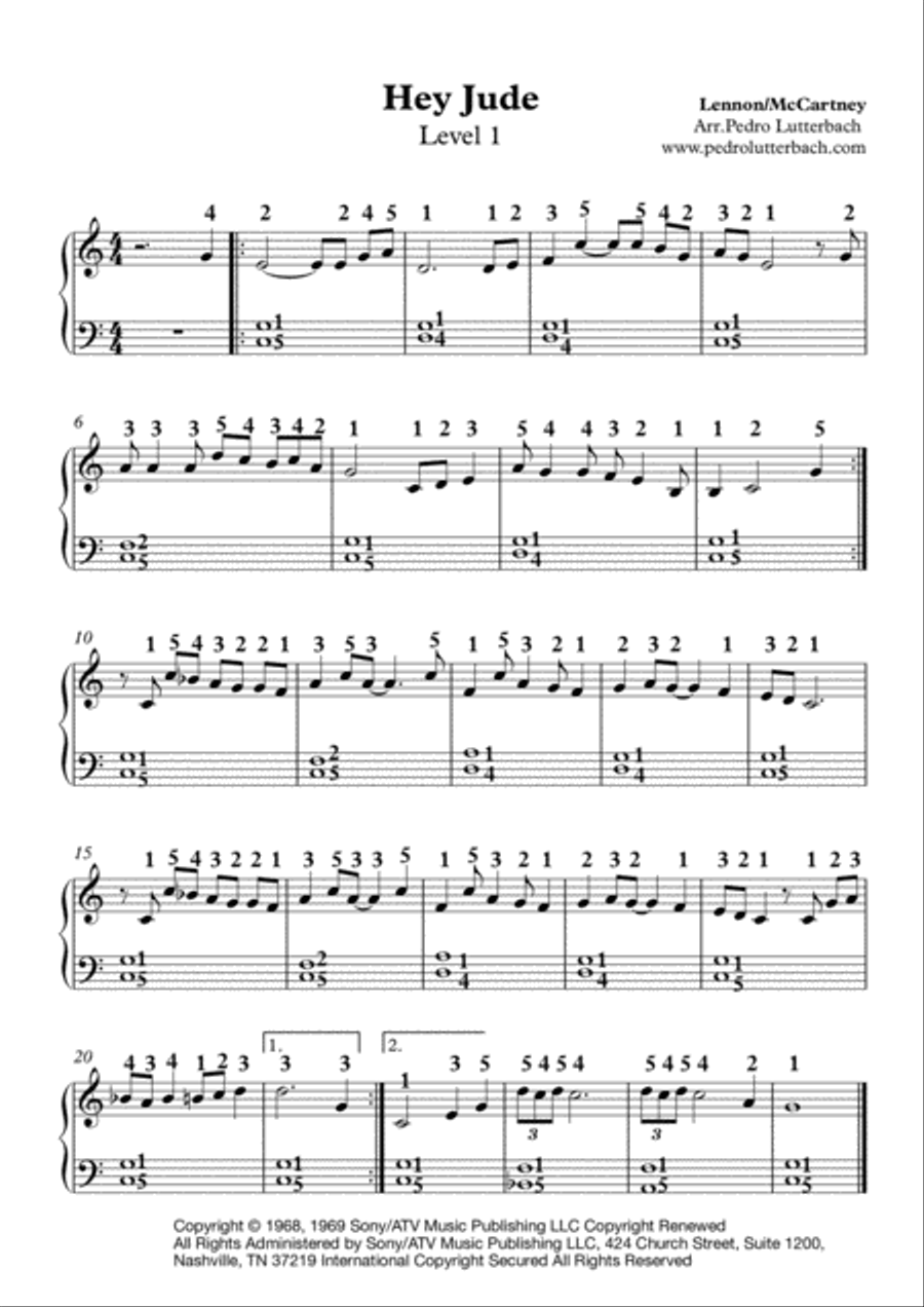 Hey Jude Hey Jude Easy Piano scores gallery preview page 1