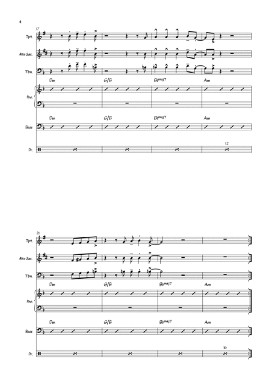Under The Milky Way Jazz Ensemble scores gallery preview page 4