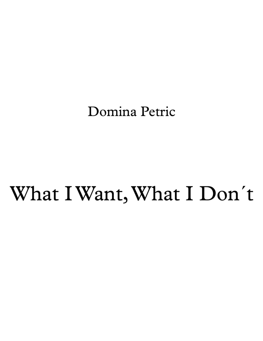 What I Want, What I Don´t Voice scores gallery preview page 1