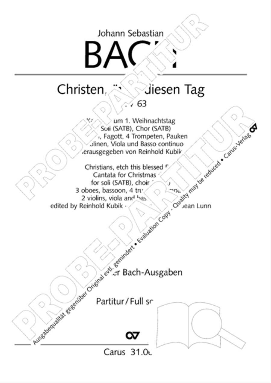 Christians, etch this blessed day (Christen, atzet diesen Tag) 4-Part scores gallery preview page 2