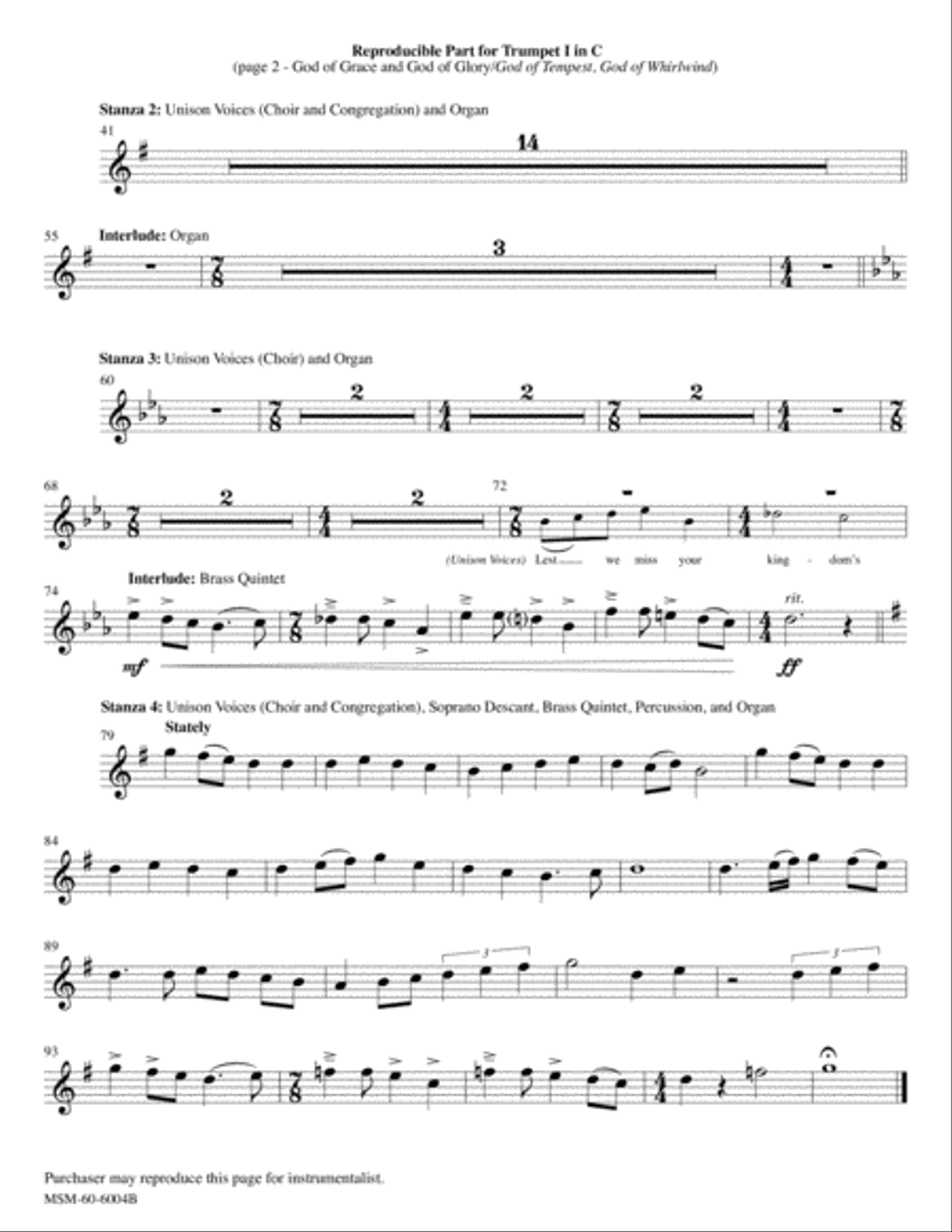 God of Grace and God of Glory God of Tempest, God of Whirlwind Choir scores gallery preview page 4