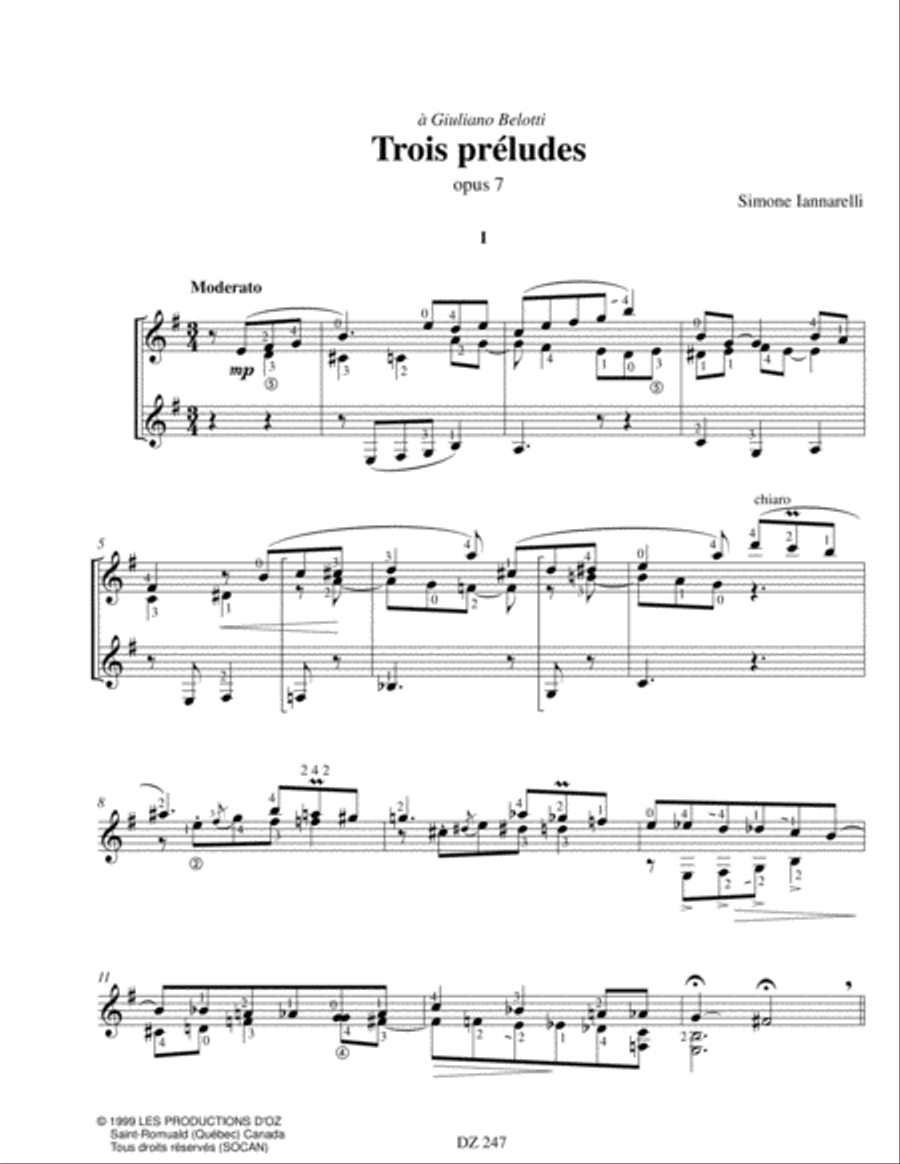 Trois préludes Classical Guitar scores gallery preview page 2