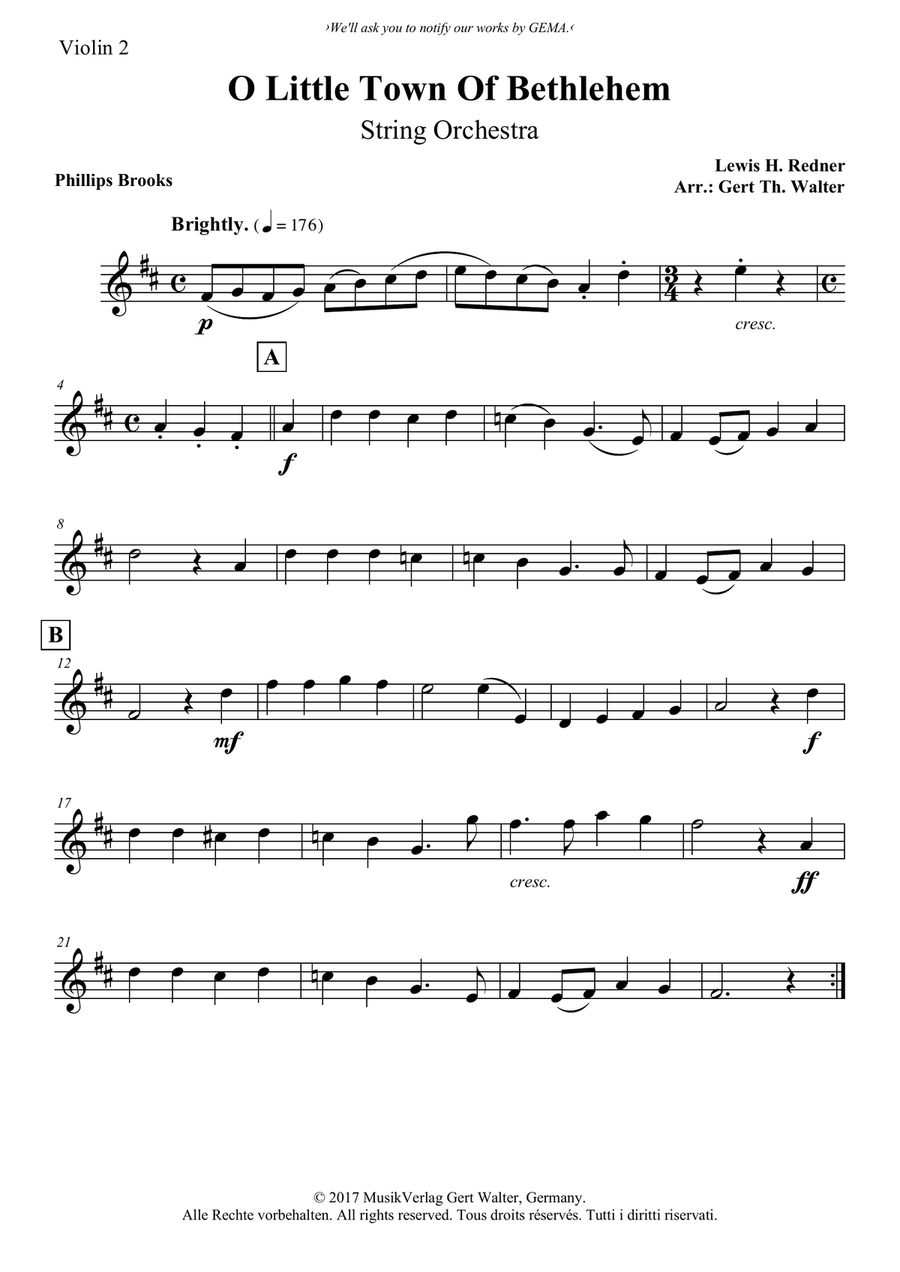 O Little Town Of Bethlehem String Orchestra scores gallery preview page 5