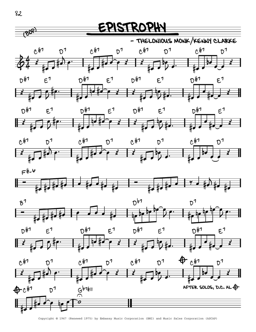 Epistrophy Piano scores gallery preview page 1