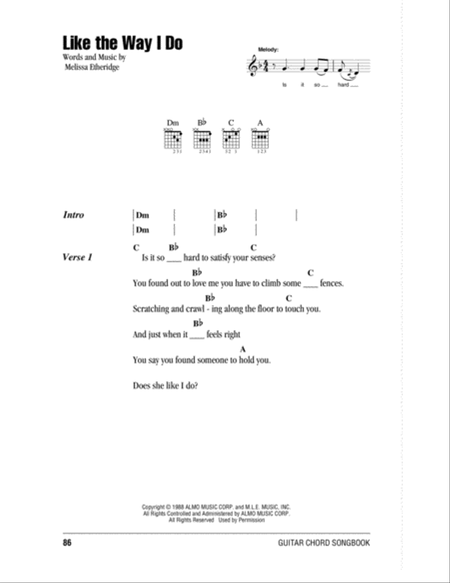 Like The Way I Do Acoustic Guitar scores gallery preview page 1