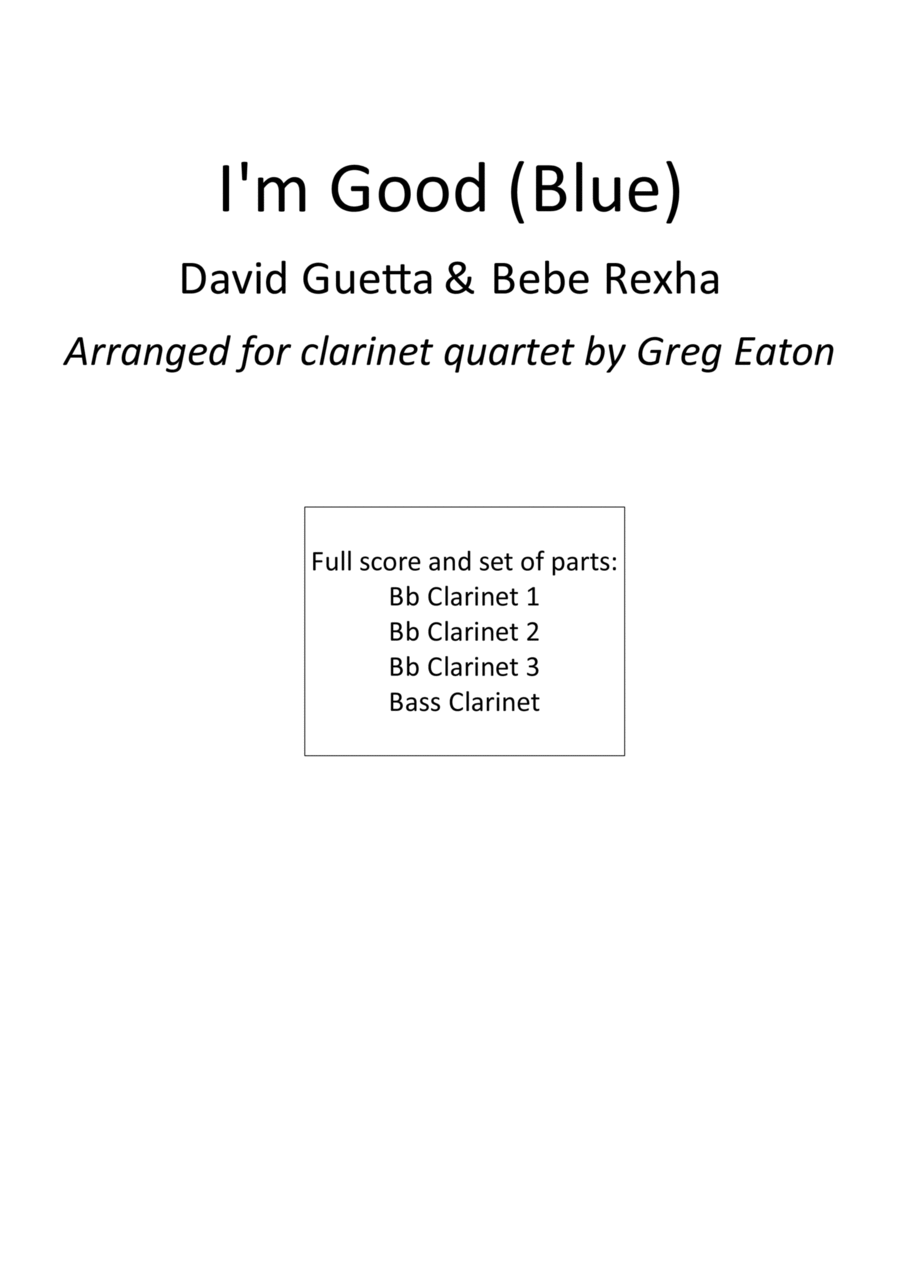I'm Good (blue) Woodwind Ensemble scores gallery preview page 1