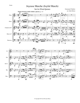 Book cover for Joyful March set for woodwind quintet (Chabrier - Joyeuse Marche)