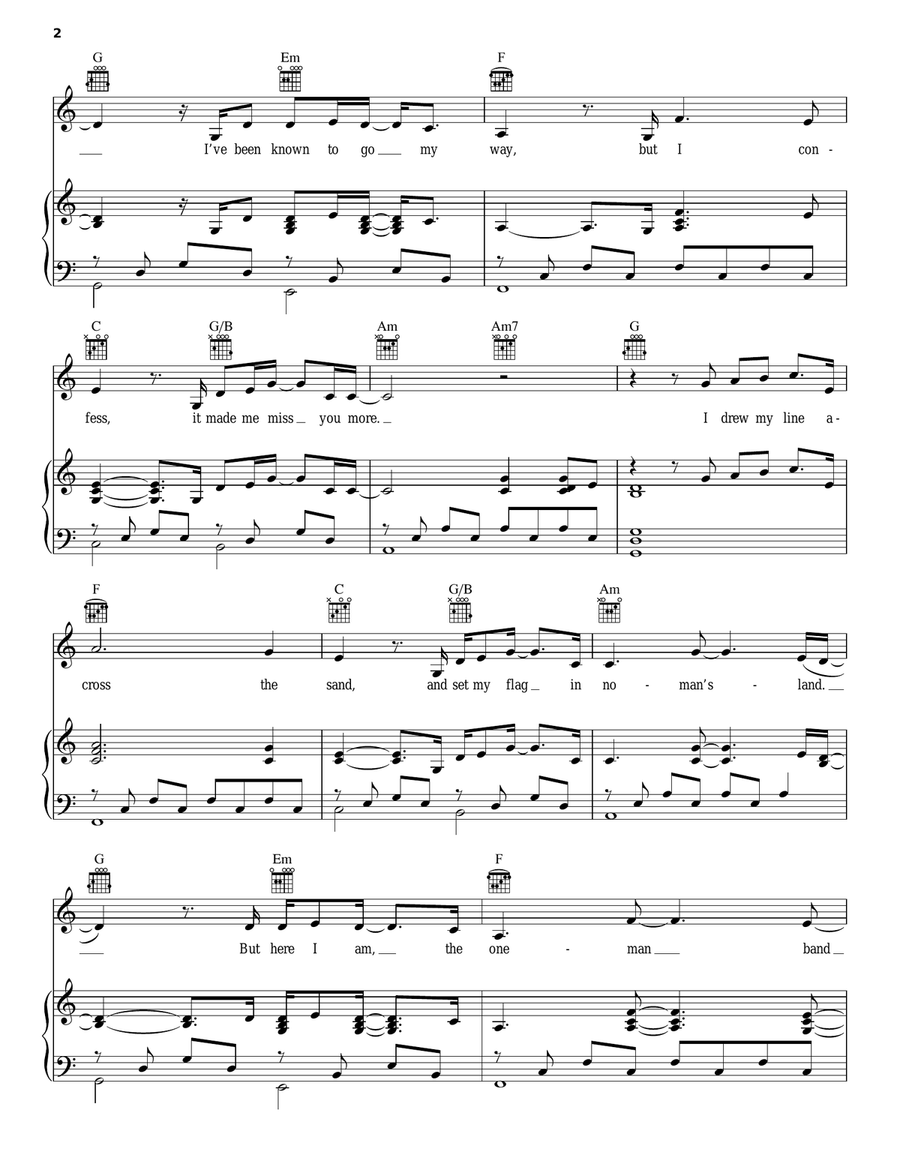 Higher Window Piano, Vocal, Guitar scores gallery preview page 2