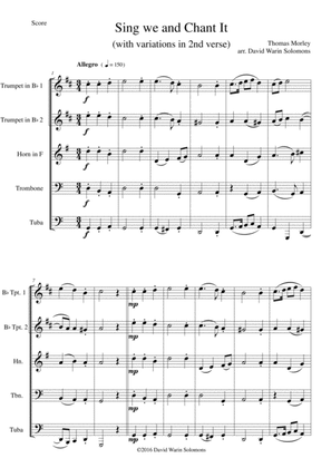 Sing we and chant it (with variations) for brass quintet
