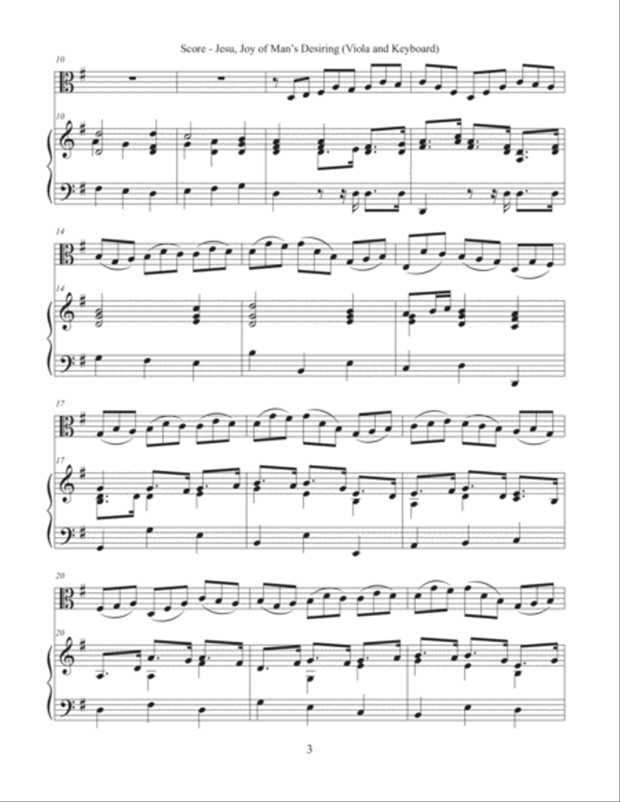 Jesu, Joy of Man's Desiring (Viola and Keyboard) Piano scores gallery preview page 3
