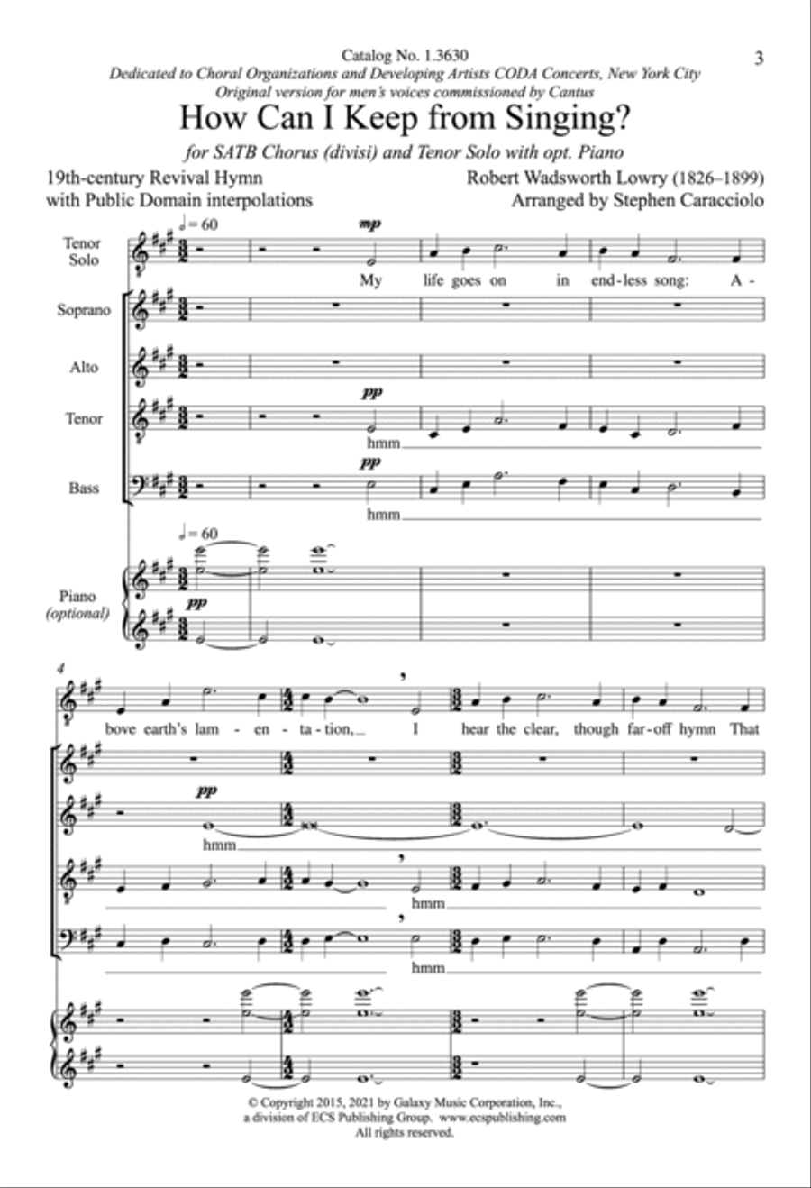 How Can I Keep from Singing? Divisi scores gallery preview page 2