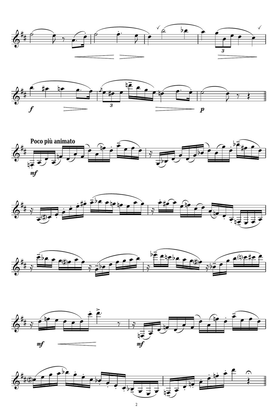 Clarinet Concerto No.1 In F Minor, Op.73, 2nd Movement: Adagio Ma Non Troppo Clarinet Solo scores gallery preview page 2