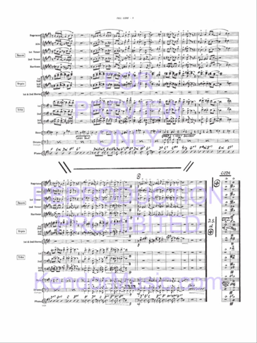 Farewell, The Farewell, The Jazz Ensemble scores gallery preview page 10