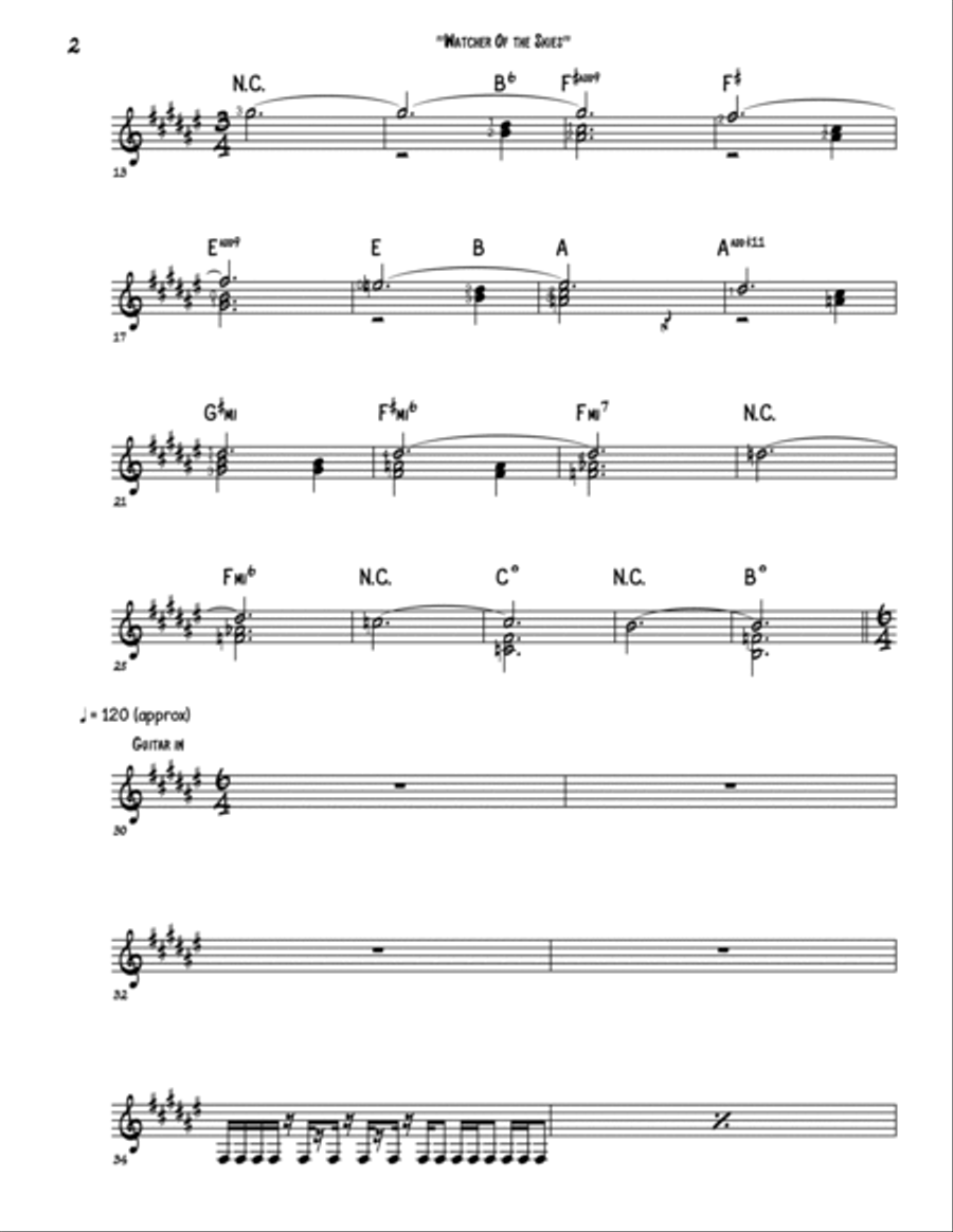 Watcher Of The Skies Guitar Solo scores gallery preview page 2