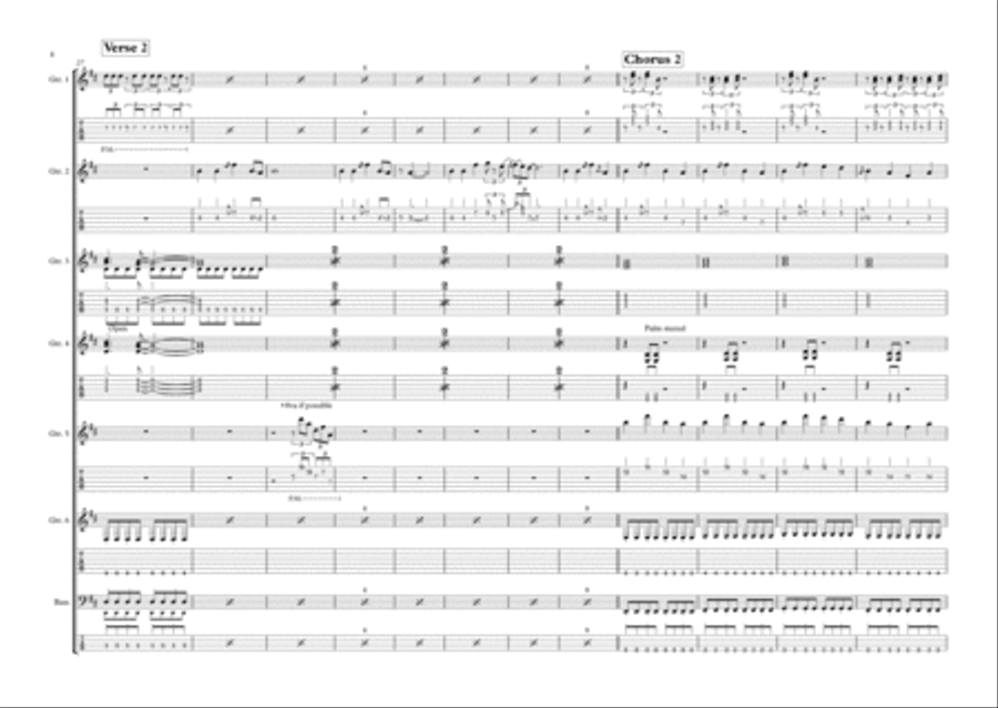 Everybody Wants To Rule The World Guitar Ensemble scores gallery preview page 4