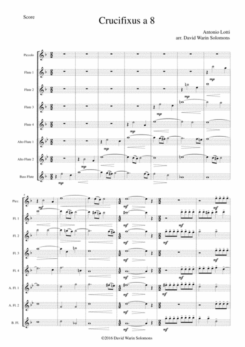 Crucifixus a 8 for flute choir image number null