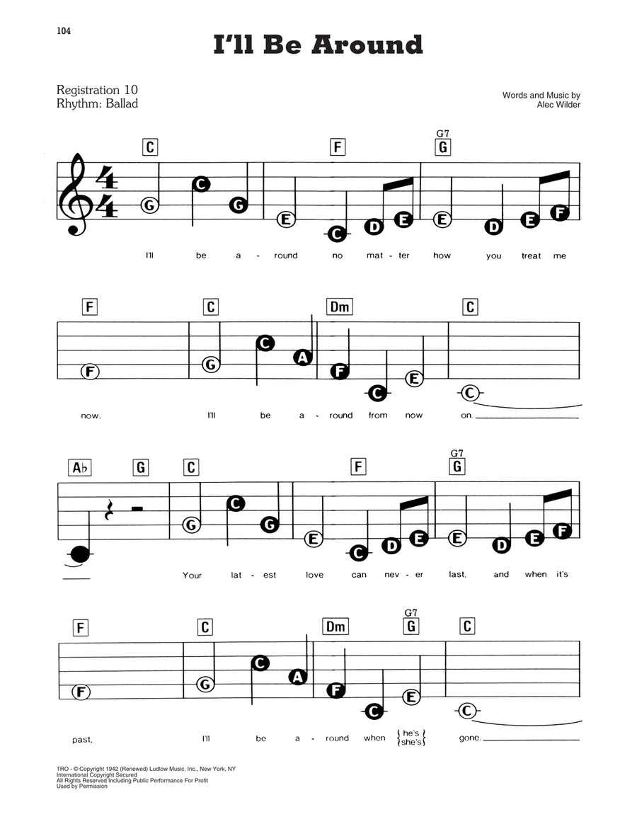 I'll Be Around I'll Be Around Electronic Keyboard scores gallery preview page 1