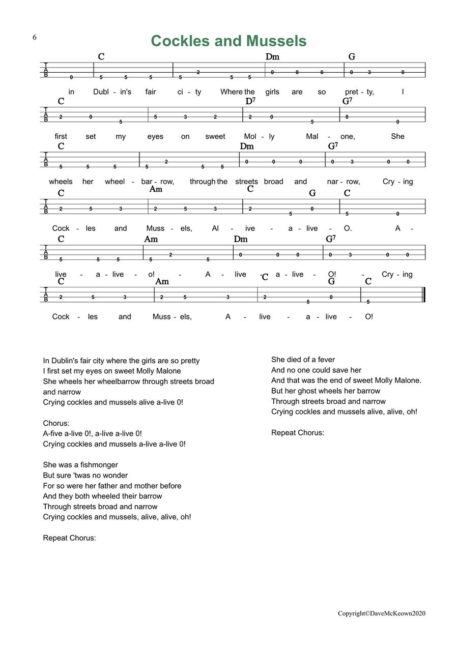 24 Favourite Songs of Ireland, for Mandolin Tab GDAE Mandolin scores gallery preview page 6