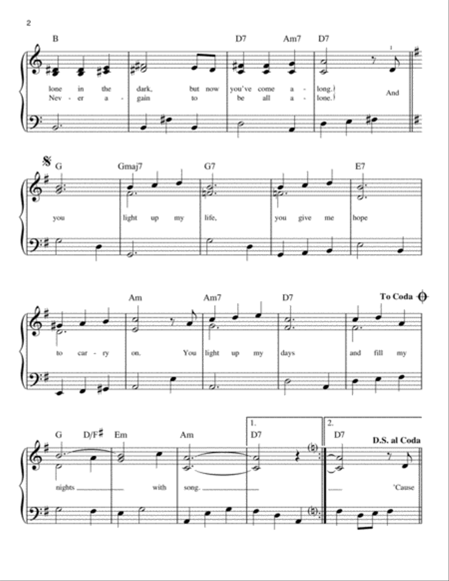 You Light Up My Life You Light Up My Life Easy Piano scores gallery preview page 2
