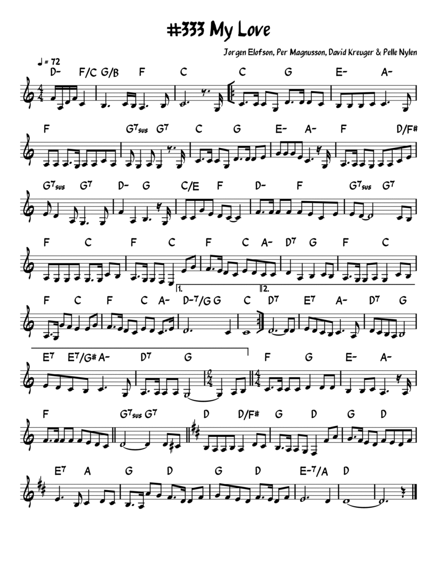 My Love Piano scores gallery preview page 1
