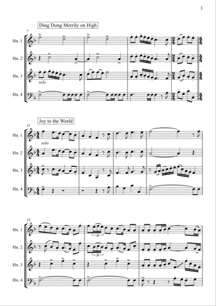 The Christmas Horn Spirit // French Horn Quartet French Horn Quartet scores gallery preview page 3