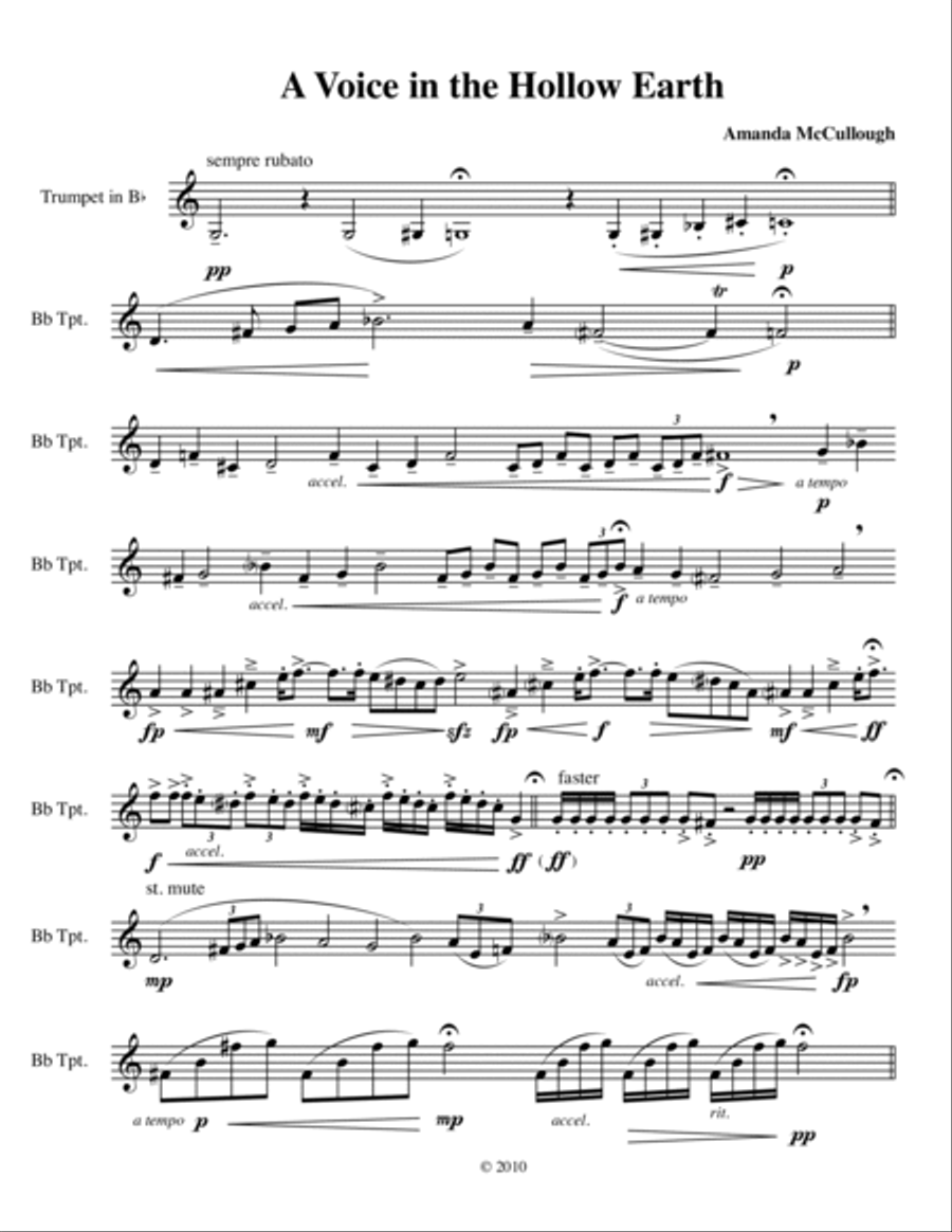 A Voice in the Hollow Earth Trumpet Solo scores gallery preview page 2