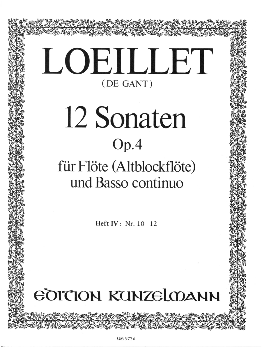 Flute Sonatas (12) Op. 4 in 4 volumes - Volume 4