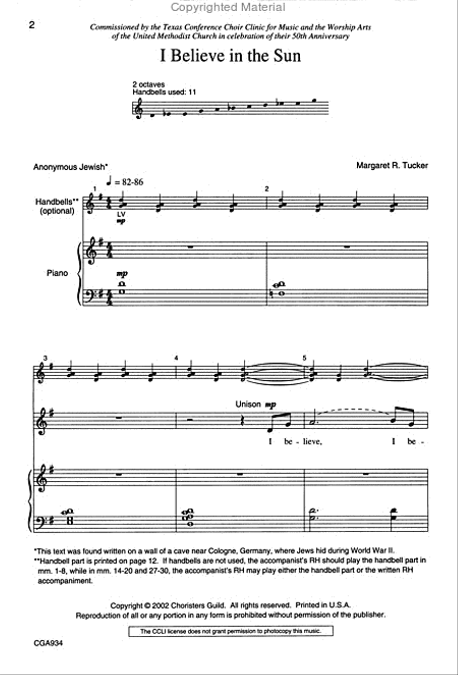 I Believe in the Sun I Believe in the Sun Unison Choir scores gallery preview page 2