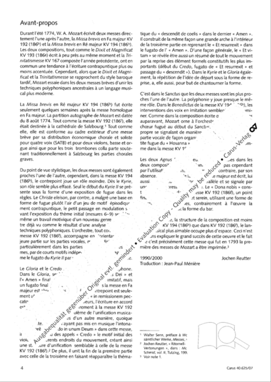 Missa brevis in D Major, K. 194 4-Part scores gallery preview page 5