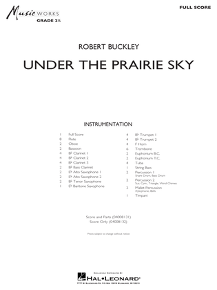Book cover for Under The Prairie Sky - Full Score