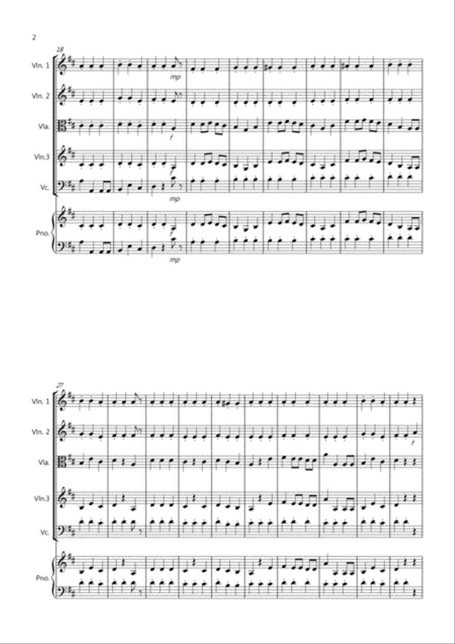 We wish you a Merry Christmas for String Quartet String Quartet scores gallery preview page 2