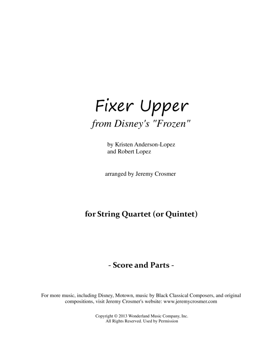 Fixer Upper String Quartet scores gallery preview page 1