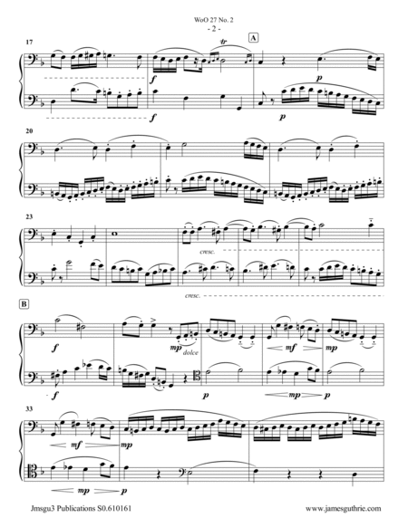 Beethoven: Duet WoO 27 No. 2 for Trombone & Cello image number null