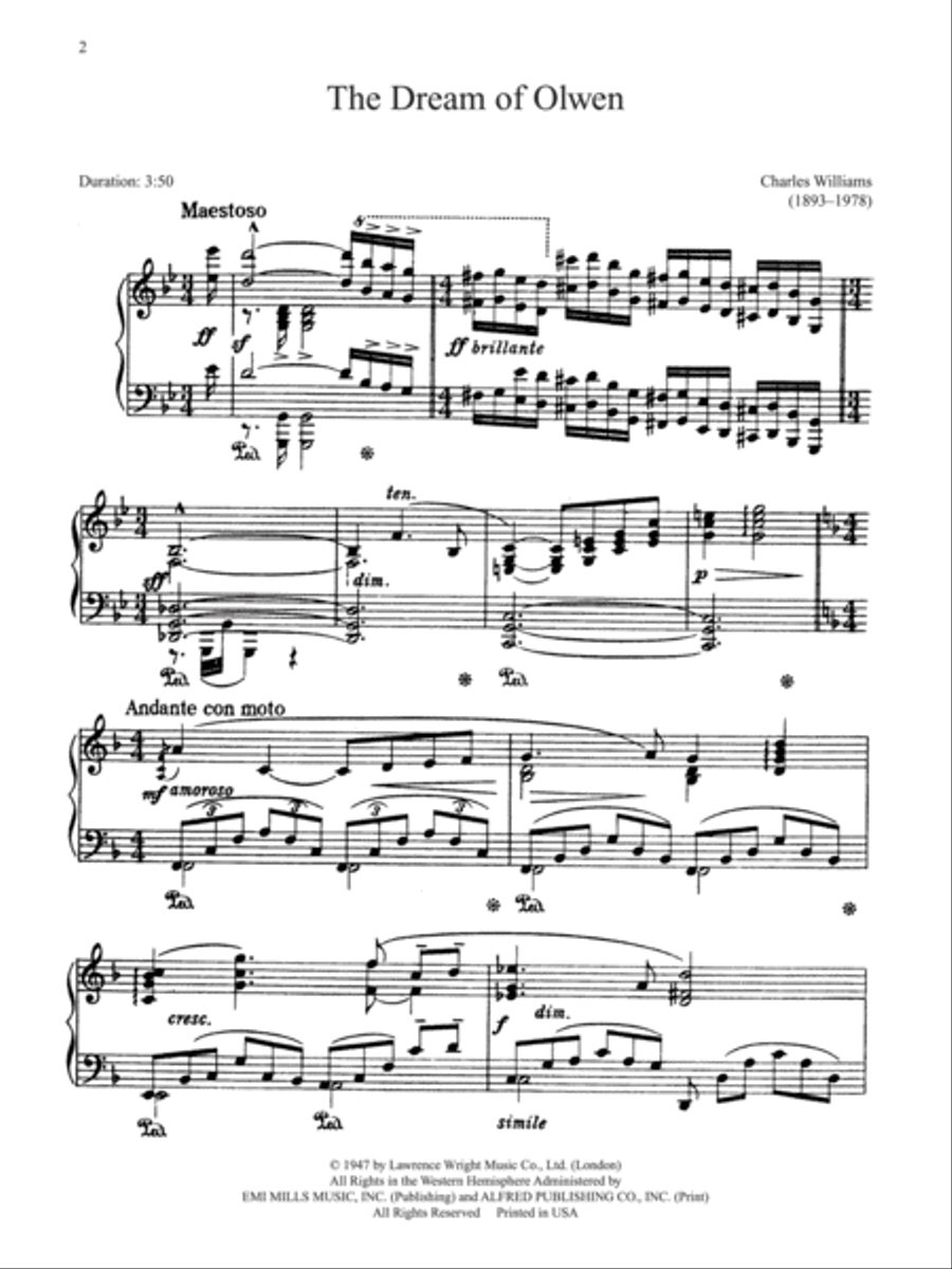 Dream of Olwen Piano Solo scores gallery preview page 2