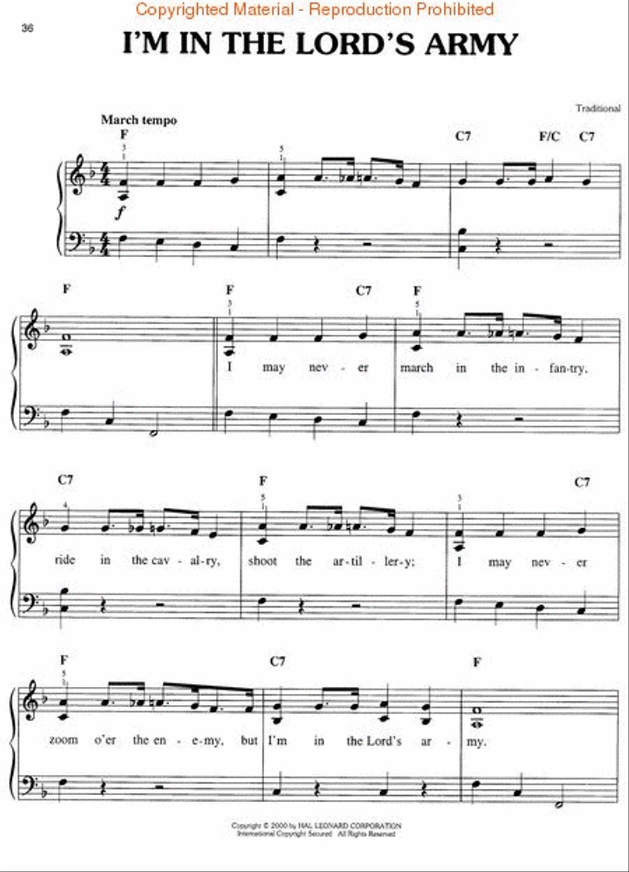 Christian Songs For Children - Easy Piano
